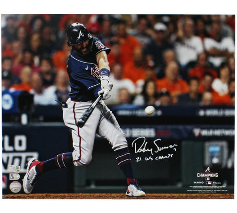 Dansby Swanson Signed Atlanta Braves Unframed 16x20 MLB Photo - "21 WS Champs"
