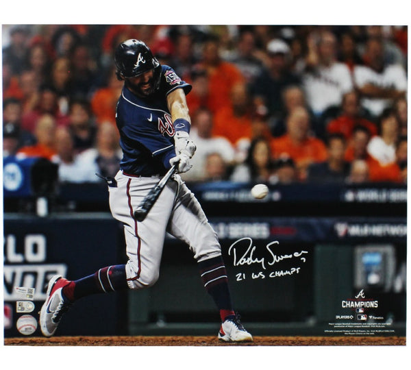 Dansby Swanson Signed Atlanta Braves Unframed 16x20 MLB Photo - "21 WS Champs"