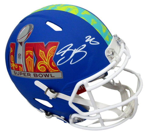 Saquon Barkley Signed Blue SB LIX Full Size Authentic Helmet Eagles PSA 195228