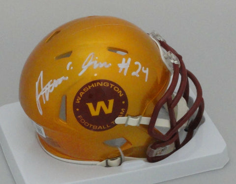 Commanders Running Back ANTONIO GIBSON Signed Riddell FLASH Mini Helmet AUTO BAS