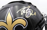 Drew Brees Autographed Alternate Black Full Size Helmet Saints Beckett W717761