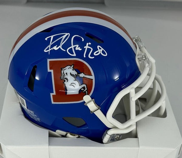 Broncos Receiver ROD SMITH Signed Riddell Speed Mini Helmet AUTO - BAS
