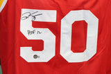 Ralph Sampson Autographed/Signed Pro Style HOF Red Jersey Beckett 41180