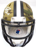 DREW BREES AUTOGRAPHED SIGNED SAINTS CAMO SPEED MINI HELMET BECKETT 185740