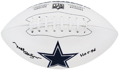 Mel Renfro Signed Dallas Cowboys Wilson White Logo NFL Football w/HOF'96 -SS COA