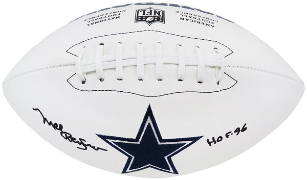 Mel Renfro Signed Dallas Cowboys Wilson White Logo NFL Football w/HOF'96 -SS COA