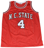 SPUD WEBB SIGNED NORTH CAROLINA NC STATE WOLFPACK #4 BASKETBALL JERSEY JSA