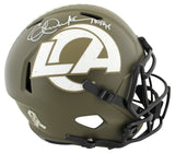 Rams Eric Dickerson "HOF 99" Signed STS F/S Speed Rep Helmet W/ Case BAS Witness