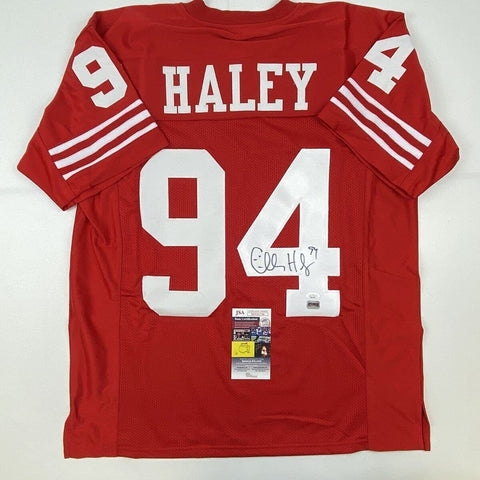 Autographed/Signed Charles Haley San Francisco Red Football Jersey JSA COA