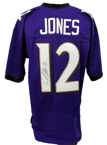Jacoby Jones Signed Ravens Custom Football Jersey JSA
