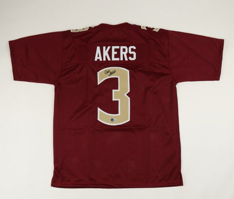 CAM AKERS SIGNED AUTOGRAPHED COLLEGE STYLE CUSTOM XL JERSEY WITH BECKETT QR