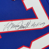 Framed Autographed/Signed Bruce Smith 35x39 HOF 09 Buffalo Blue Jersey COA