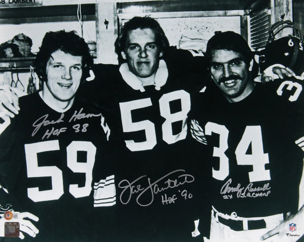 Steelers LB's (3) Lambert, Ham & Russell Signed 16x20 Photo BAS Witnessed 2