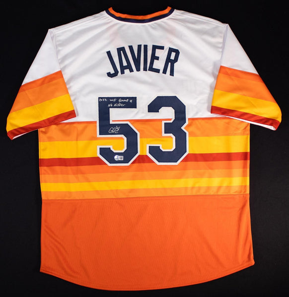 Cristian Javier Signed Houston Astros Jersey "2022 WS Game 4 No Hitter"(Beckett)