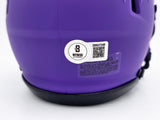 TERRELL SUGGS AUTOGRAPHED RAVENS PURPLE RAVE MINI HELMET BECKETT WITNESS 241396