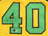 Shawn Kemp Signed Super Sonics Jersey (Beckett) Seattle's #1 Pck 1989 NBA Draft
