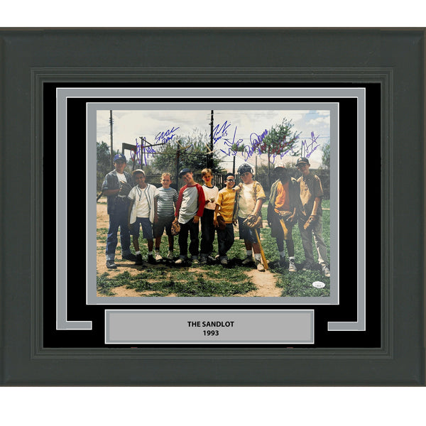 Framed Autographed/Signed The Sandlot 8x Cast Sigs 16x20 Photo JSA COA