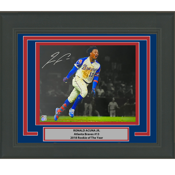 Framed Autographed/Signed Ronald Acuna Jr. Atlanta Braves 16x20 Photo BAS COA