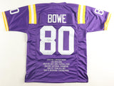 Dwayne Bowe Signed LSU Tigers Career Highlight Stat Jersey (JSA) Chiefs All Pro