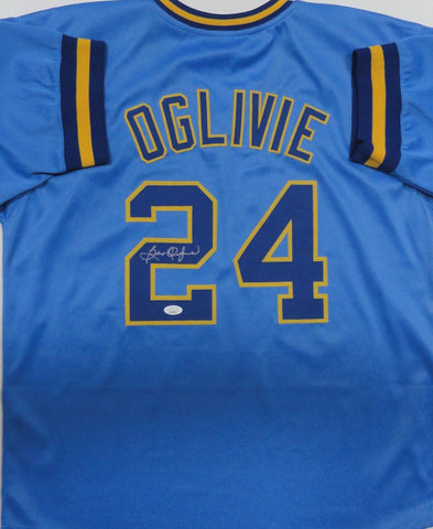 Brewers 82 AL Champ BEN OGLIVI Signed Custom Replica Blue Jersey AUTO - JSA