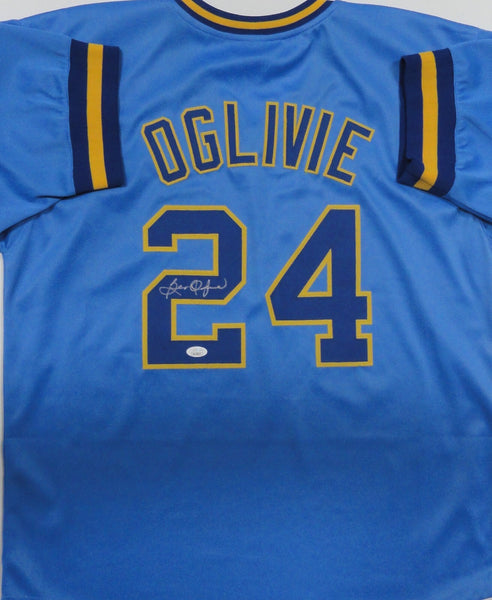 Brewers 82 AL Champ BEN OGLIVI Signed Custom Replica Blue Jersey AUTO - JSA