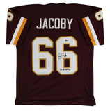Joe Jacoby "3x SB Champ" Authentic Signed Maroon Pro Style Jersey BAS Witnessed
