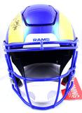 Marshall Faulk Autographed Rams F/S Speed Flex Helmet- Beckett W Hologram *Black