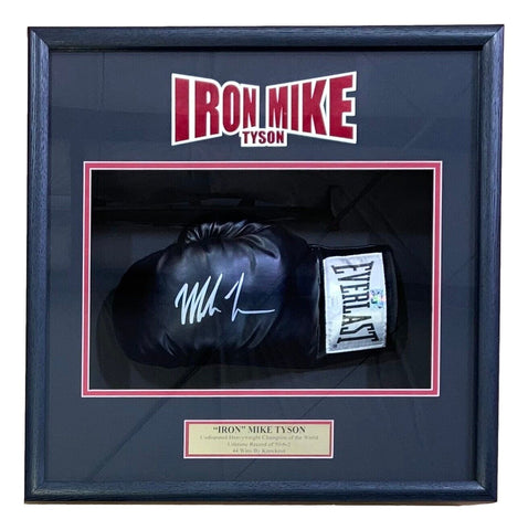Mike Tyson Signed Left Black Hand Everlast Boxing Glove Shadowbox JSA ITP