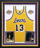 Lakers Wilt Chamberlain Autographed Framed Yellow Champion Jersey PSA/DNA