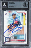 Nationals Josiah Gray Authentic Signed 2022 Bowman #18 Rookie Card BAS Slabbed