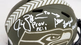 LARGENT ZORN AUTOGRAPHED SEAHAWKS CAMO MINI HELMET SALUTE TO SERVICE MCS 211063