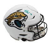 Travis Hunter Signed Jacksonville Jaguars Speed Authentic Flex ALT White Helmet