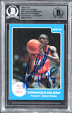 Hawks Dominique Wilkins "HOF 06" Signed 1986 Star BOTB #14 Card BAS Slabbed