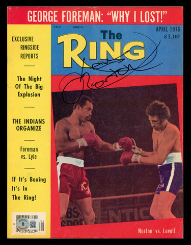 Ken Norton Autographed Signed Ring Magazine Beckett BAS QR #BK08791
