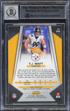 Steelers T.J. Watt Signed 2017 Panini Prizm #216 Rookie Card Auto 10 BAS Slabbed