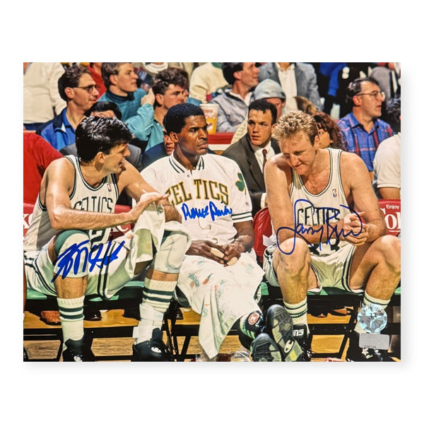 Larry Bird, Robert Parish & Kevin McHale Signed Autographed 8x10 Photo NEP