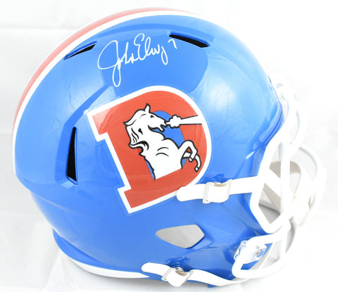John Elway Autographed Denver Broncos F/S 75-96 Speed Helmet - Beckett W Holo