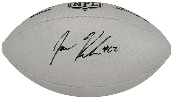 Jason Kelce Signed Wilson Duke Silver Metallic NFL F/S Replica Football (SS COA)