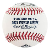 Evan Carter Texas Rangers Signed 2023 World Series Baseball 23 WS Champs BAS