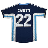 Autographed/Signed Javier Zanetti Argentina Blue #22 Jersey Beckett BAS COA