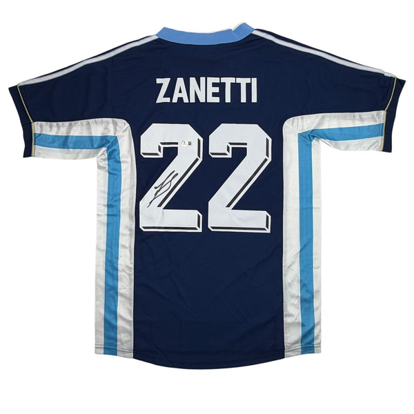 Autographed/Signed Javier Zanetti Argentina Blue #22 Jersey Beckett BAS COA