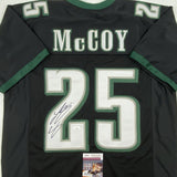 Autographed/Signed LESEAN MCCOY Philadelphia Black Football Jersey JSA COA Auto