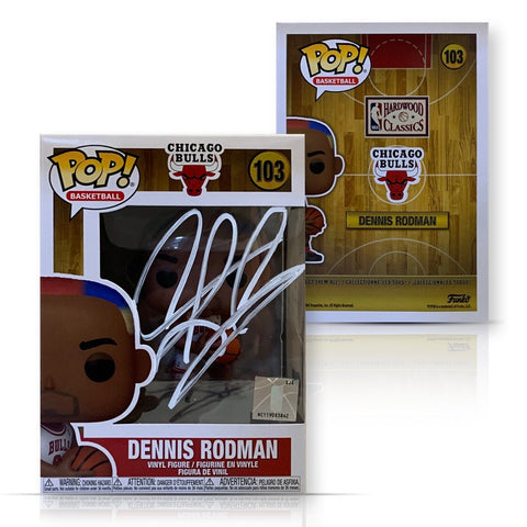 Dennis Rodman Autographed Basketball Signed Funko POP 103 Beckett COA