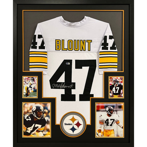 Mel Blount Autographed Signed Framed White Pittsburgh Steelers Jersey BECKETT
