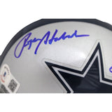 Roger Staubach Drew Pearson Signed Dallas Cowboys Mini Helmet Beckett 43049