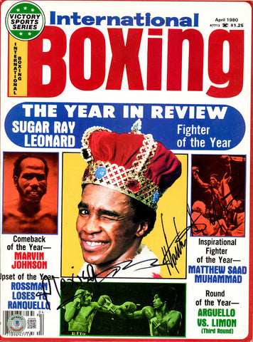 Arguello & Muhammad Autographed International Boxing Magazine Beckett