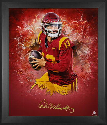 Caleb Williams USC Trojans FRMD Signed 20x24 Red In Focus Photo - #13 of a LE 22