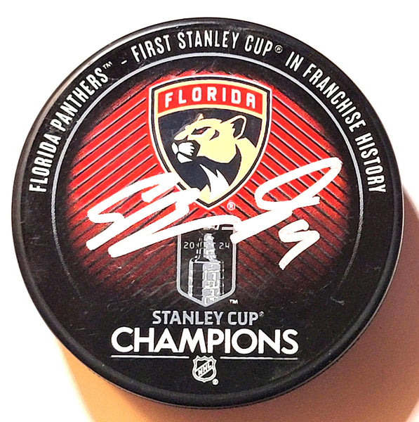 Sam Bennett Signed Florida Panthers 2024 Stanley Cup Champions Puck Beckett