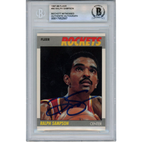 Ralph Sampson Autographed 1987 Fleer #97 Slabbed Trading Card Beckett 50642