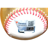 Wyatt Langford Autographed Texas Rangers OML Gold Baseball Fanatics 54553